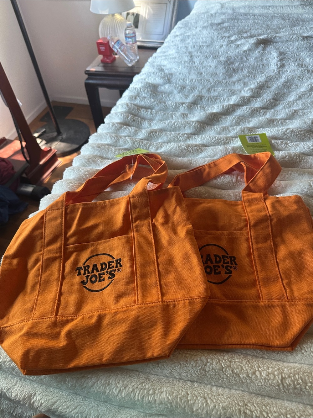 Trader Joe's Orange Canvas Tote Bag - Reusable Grocery Tote